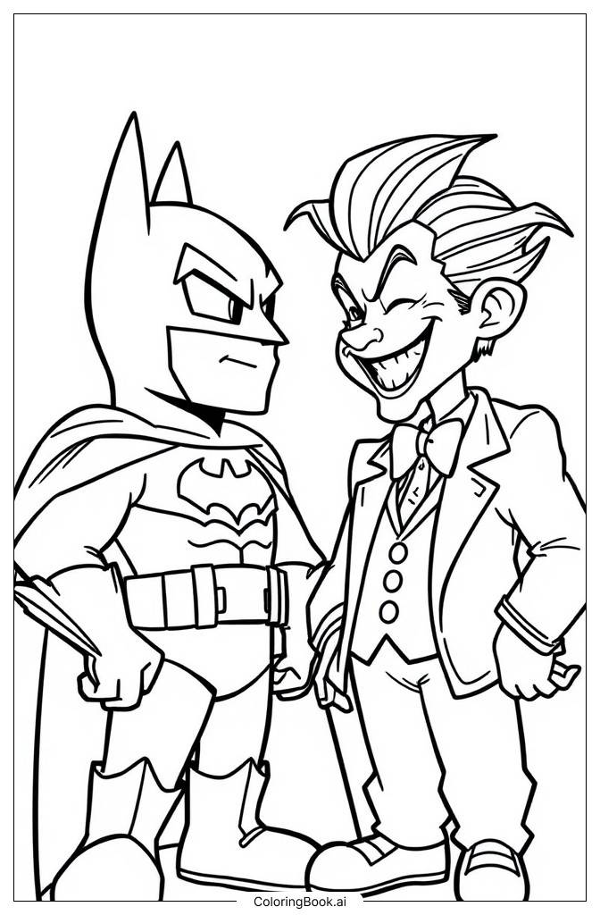  Batman vs Joker Ausmalseite 