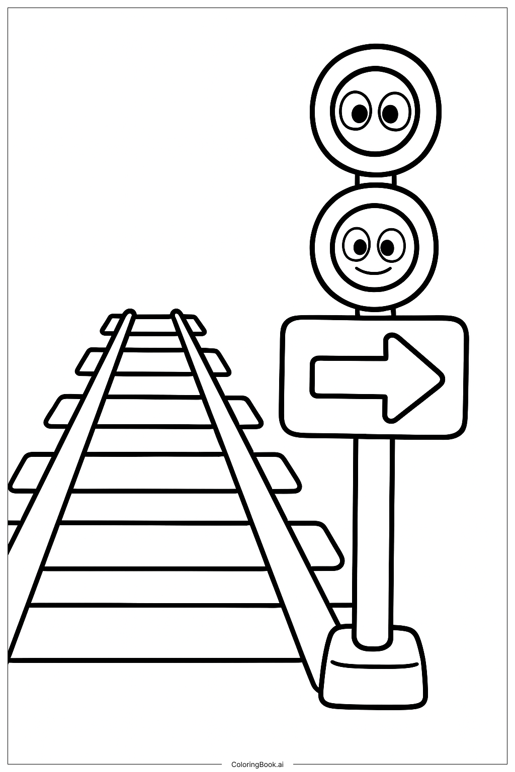  Poppy Playtime Train Tracks With Signals Coloring Page 