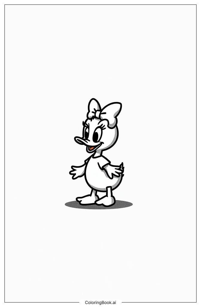  Page de coloriage Mignonne Daisy Duck 