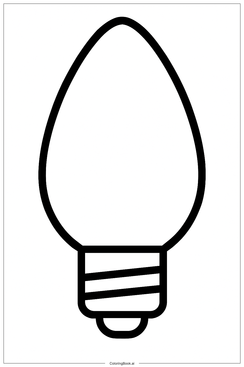  크리스마스 대형 전구 윤곽선 색칠공부 페이지 