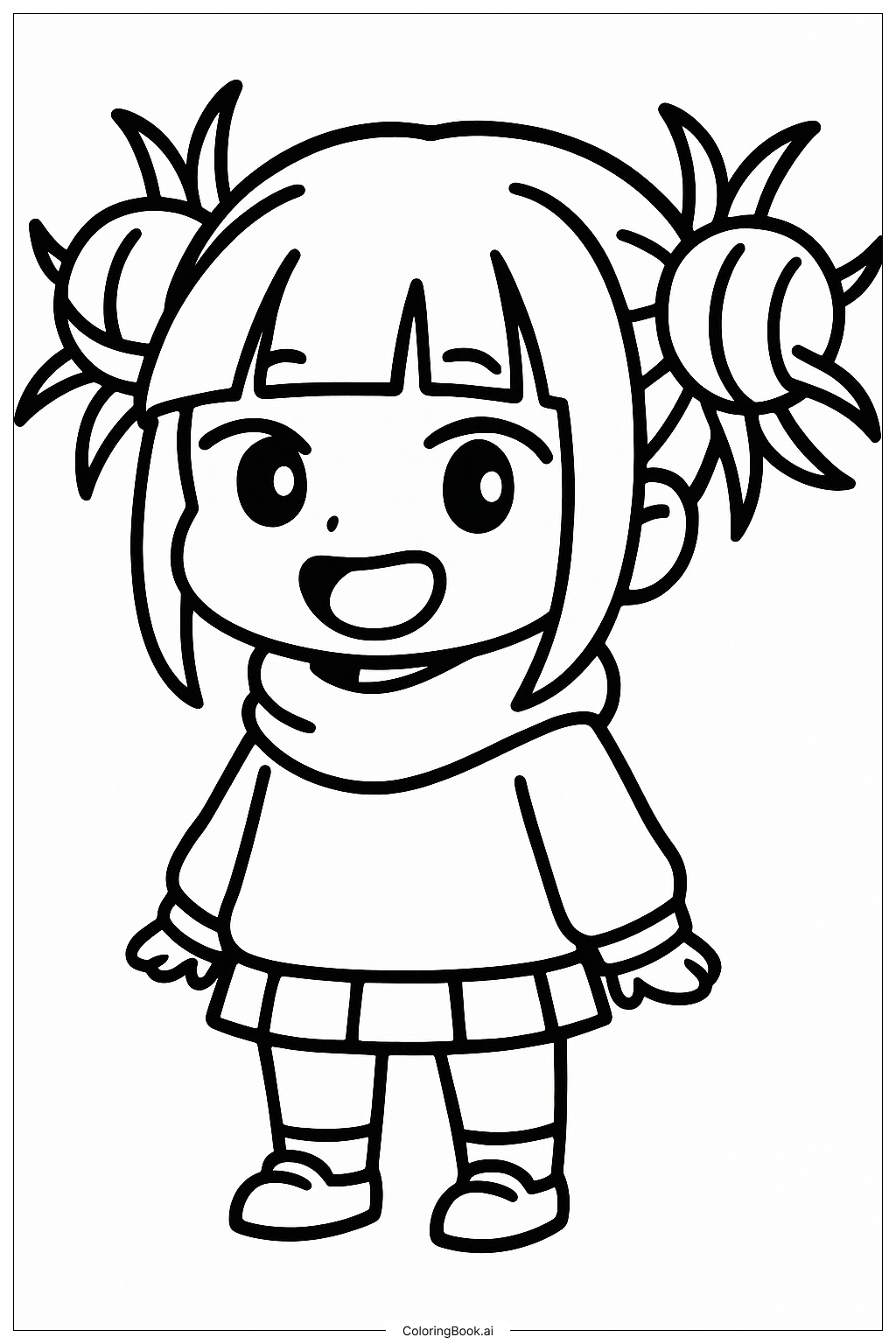  Trang tô màu Chibi My Hero Academia Toga 