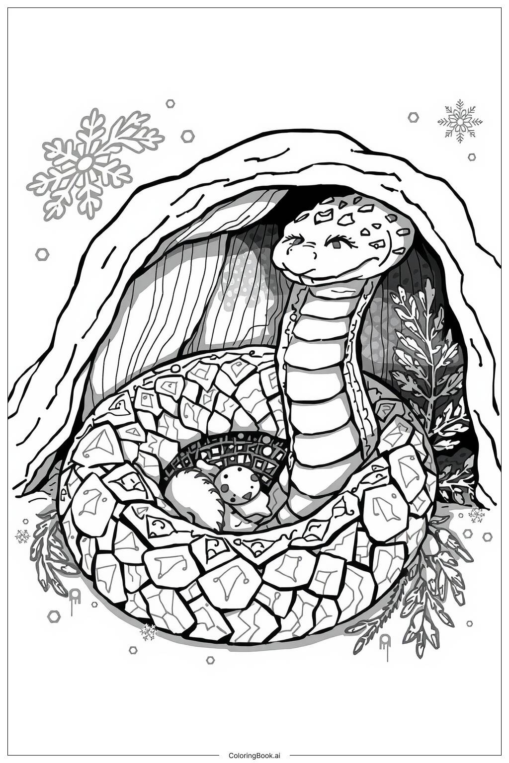  Page de coloriage Hibernation du Serpent 