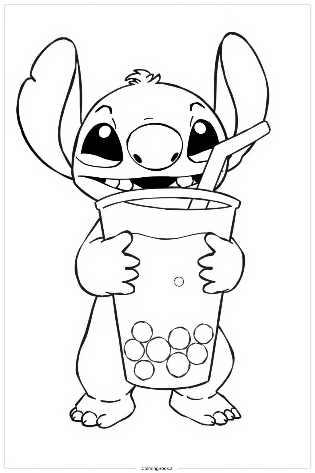  Stitch and Boba Adventure Coloring Page 