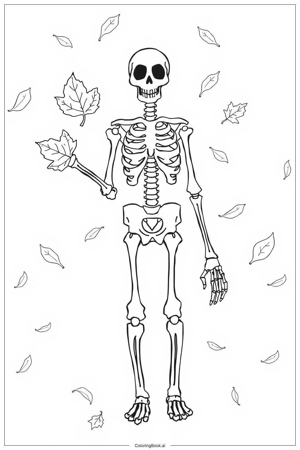  骷髏秋季派對著色頁 