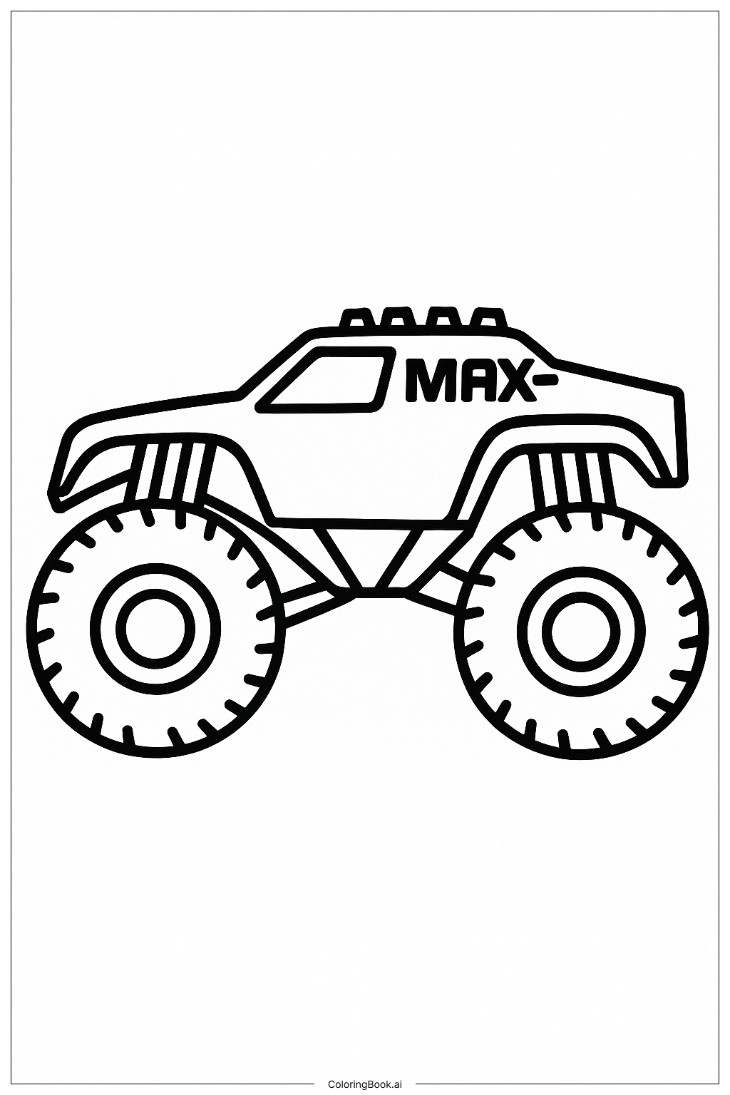  マックス-D モンスタージャム トラックの塗り絵ページ 