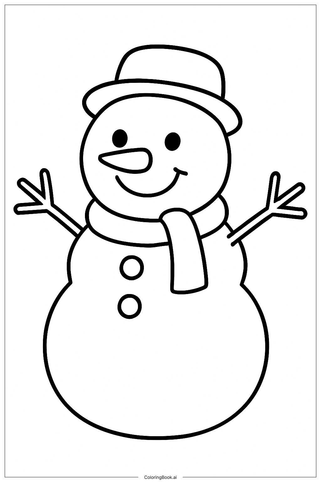 幸せな冬の雪だるま