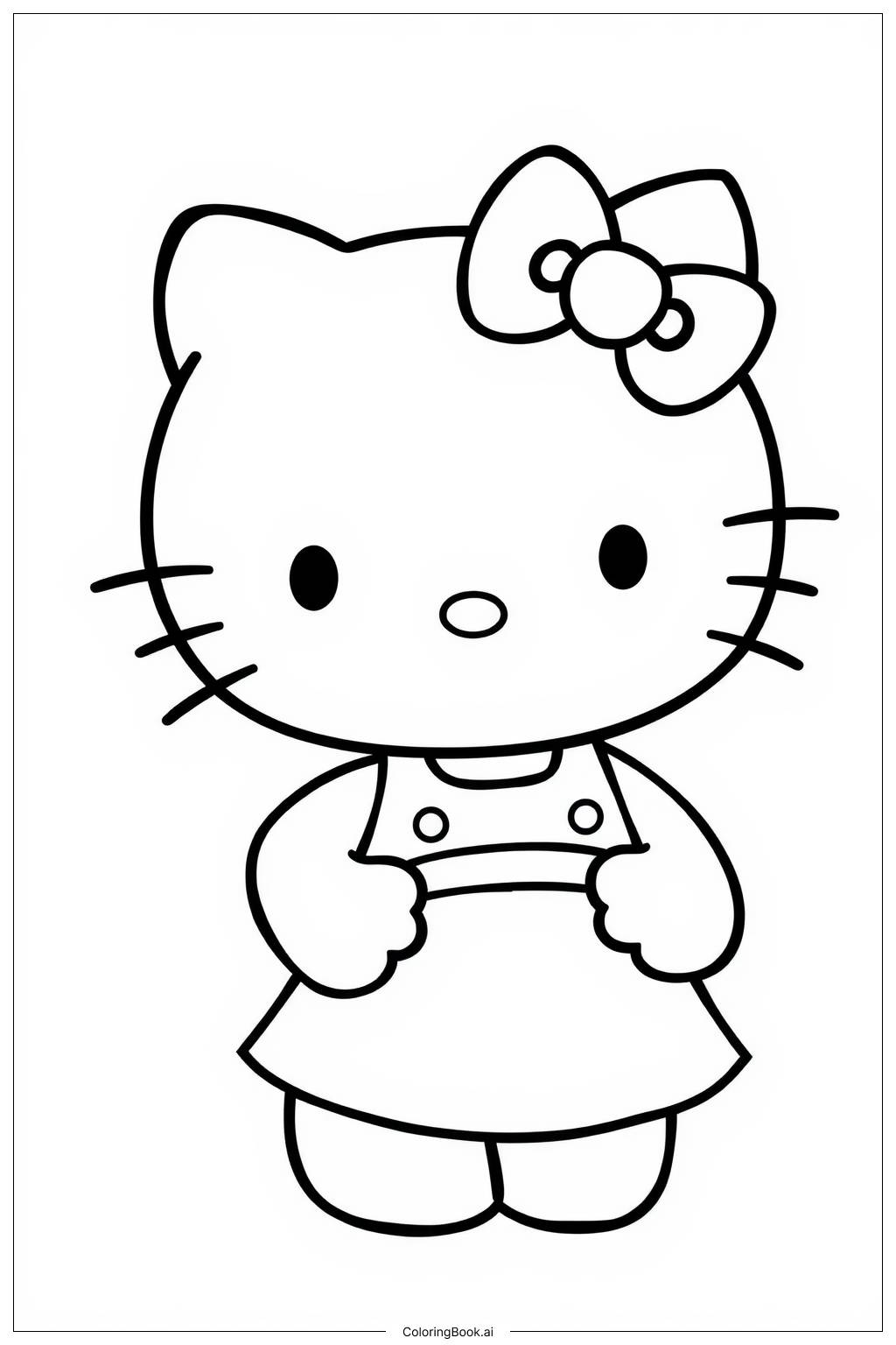  Page de coloriage Hello Kitty cuisinant dans la cuisine 