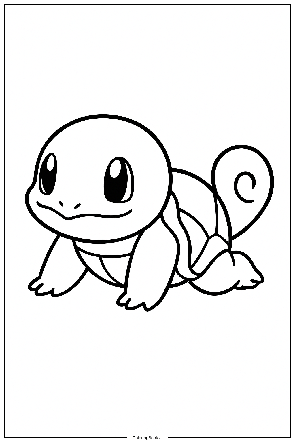  Página para colorear de Squirtle bebé gateando 