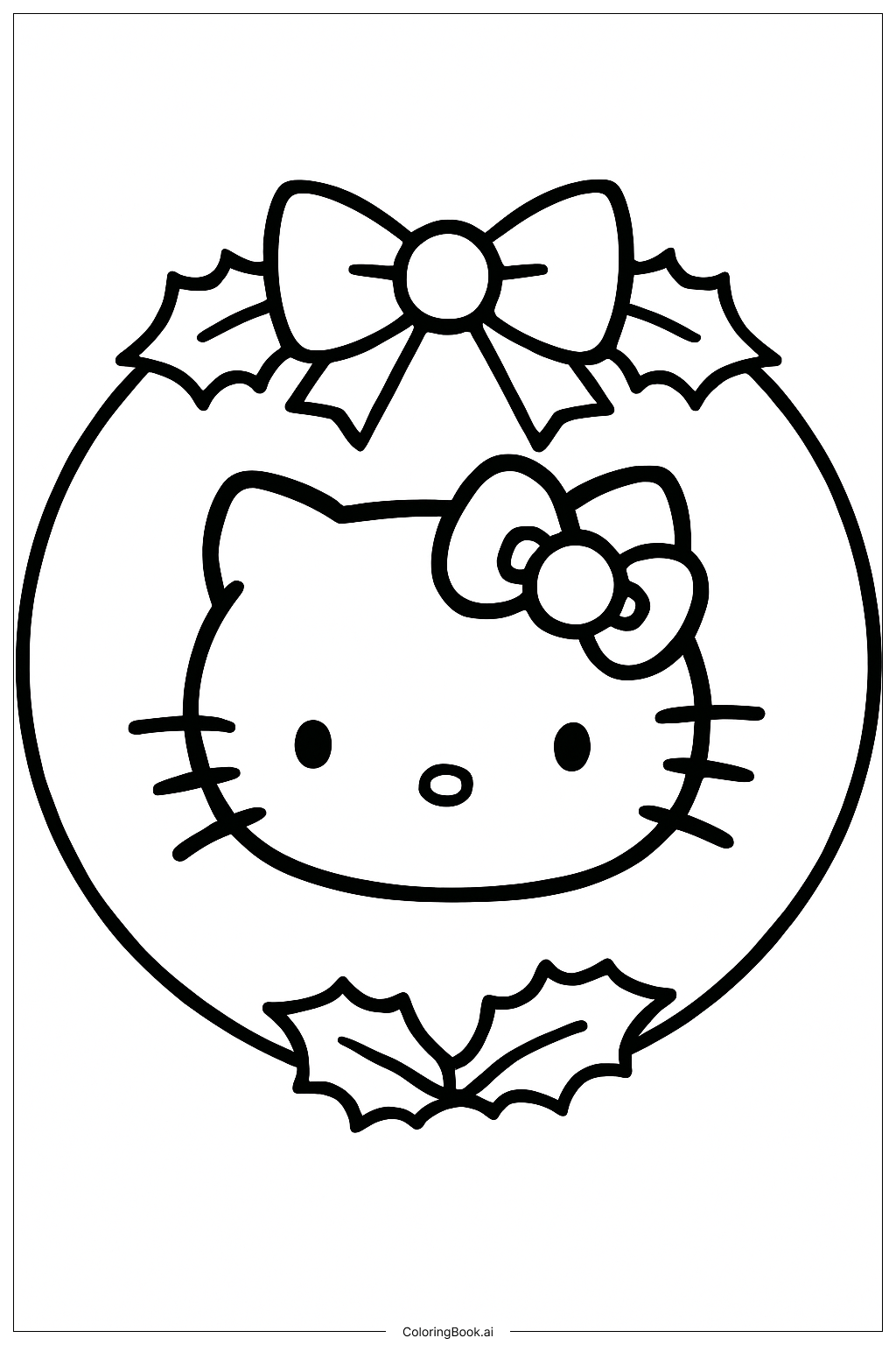 Hello Kitty Christmas Coloring Page