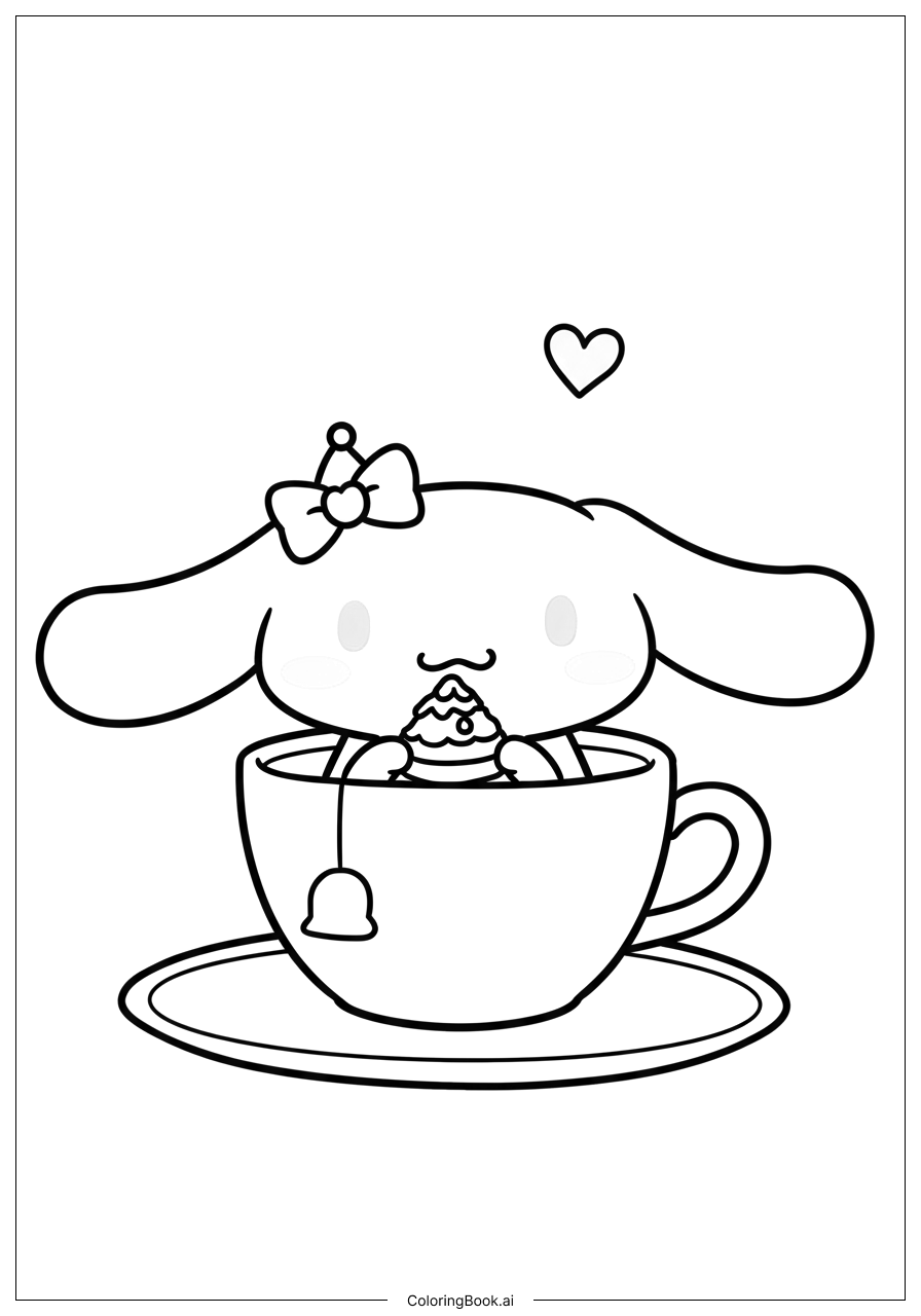  Cinnamoroll In A Tea Cup Coloring Page 