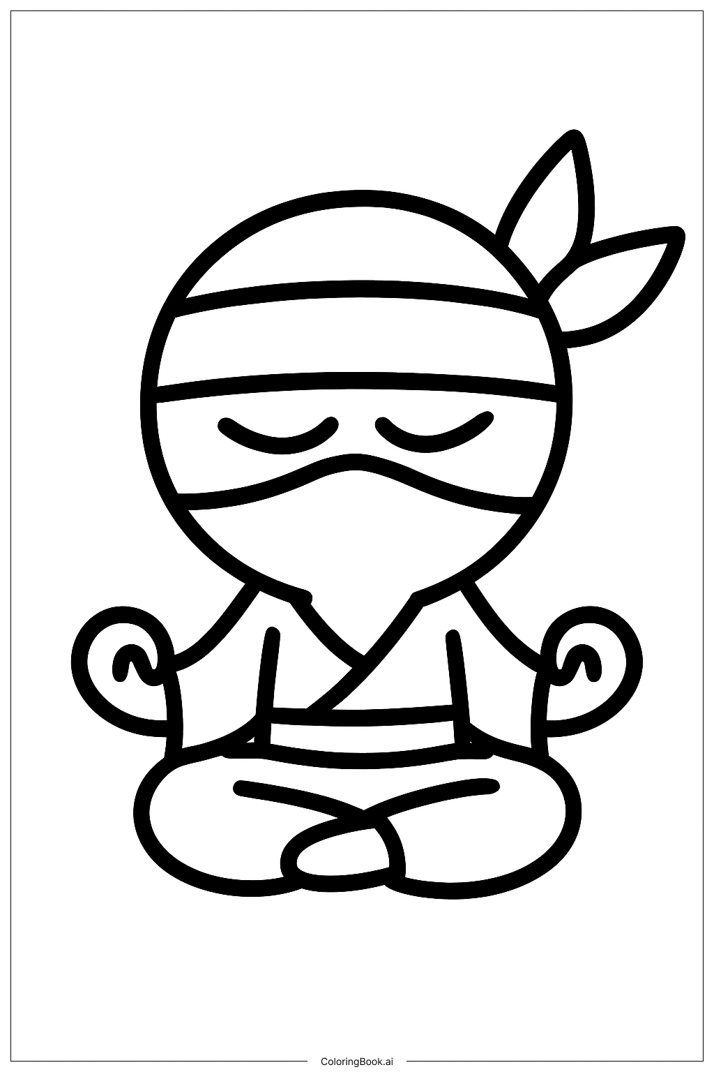  Ninja-Keks meditiert im Cookie Run Kingdom Ausmalseite 