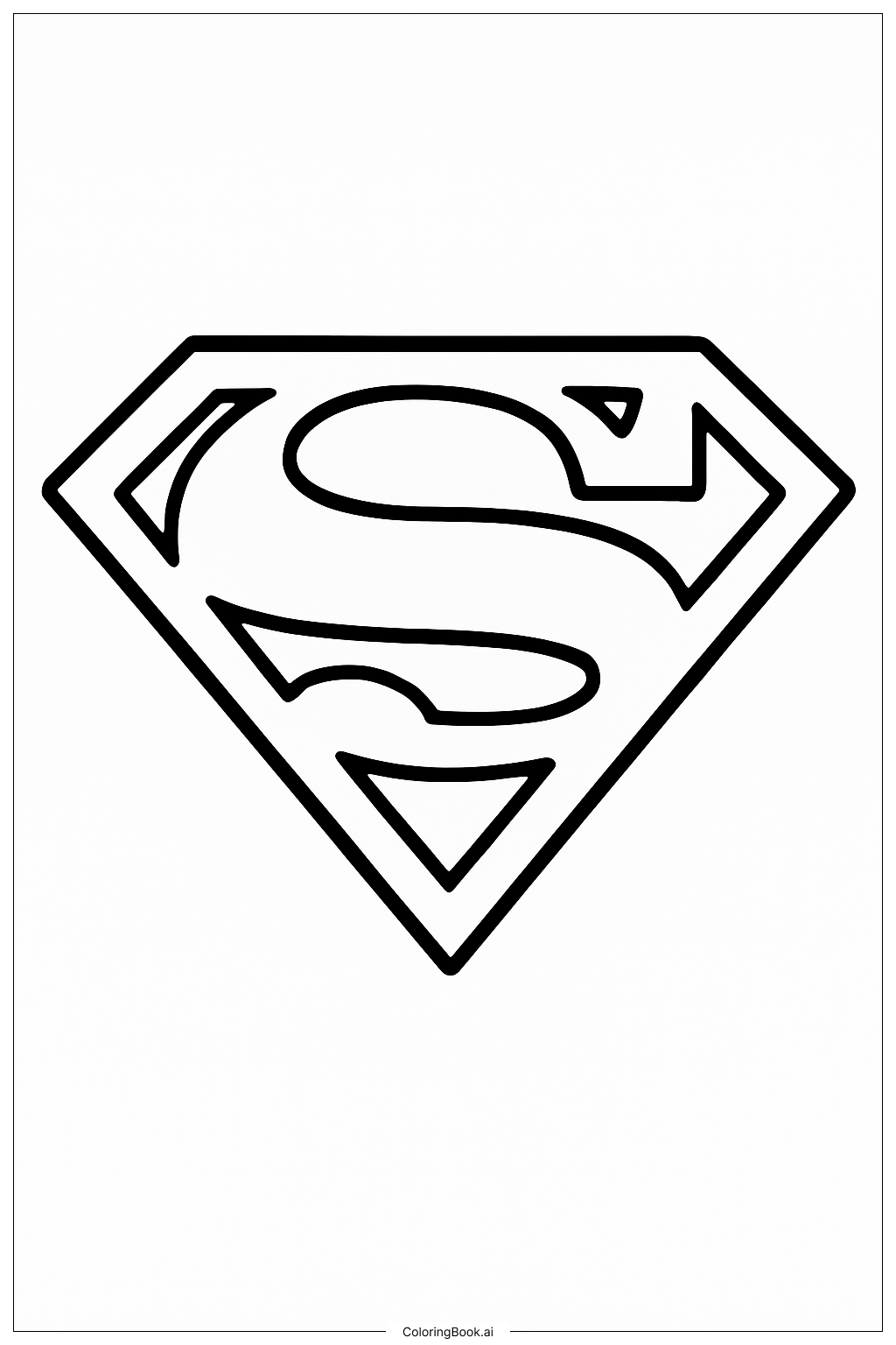  Página para colorear de El Escudo de la S de Superman 