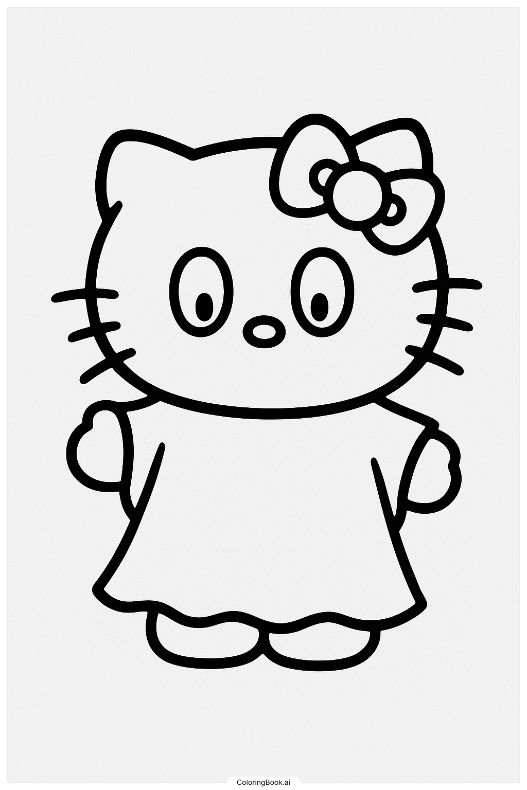  Trang tô màu Trang phục ma đơn giản của Hello Kitty 