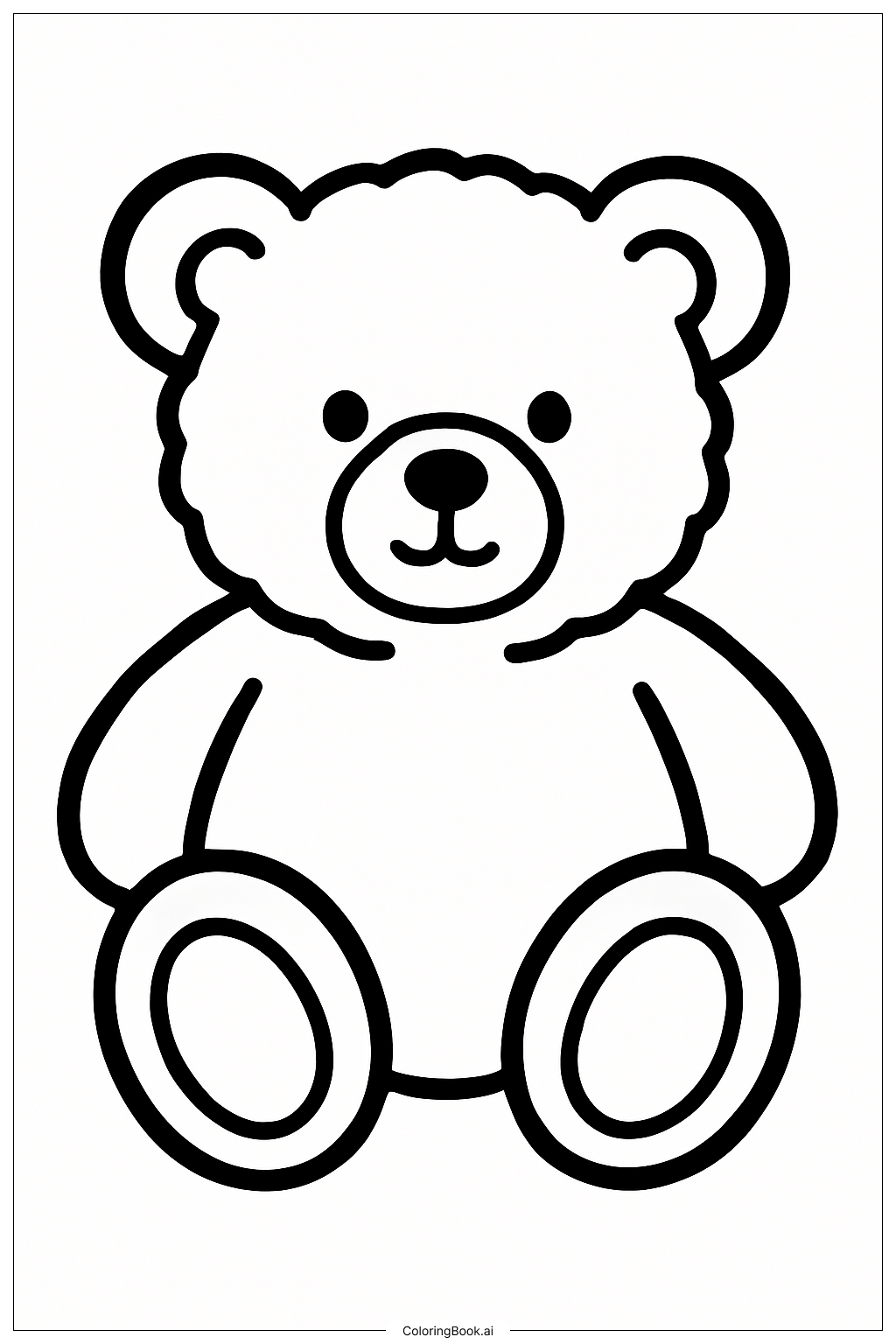  A Fluffy Teddy Bear Outline Coloring Page 