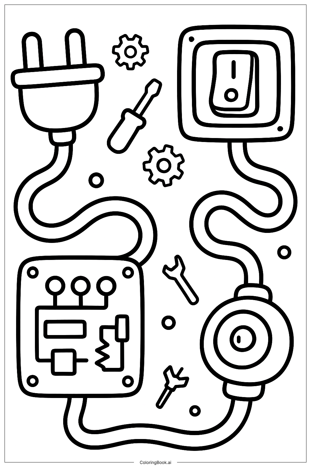  Poppy Playtime Wires And Circuits Closeup Coloring Page 
