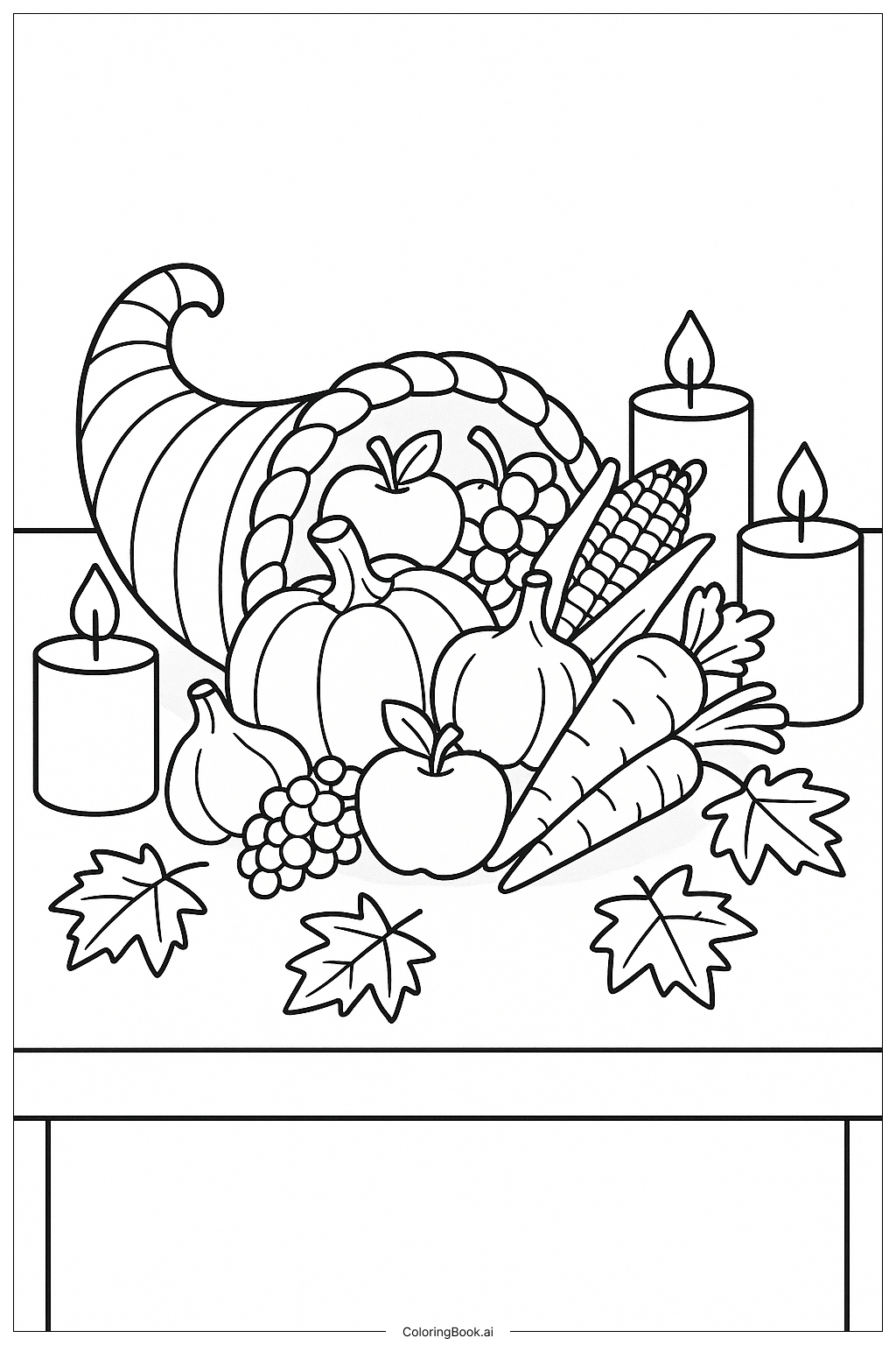  Trang tô màu Cornucopia Centerpiece With Candles 