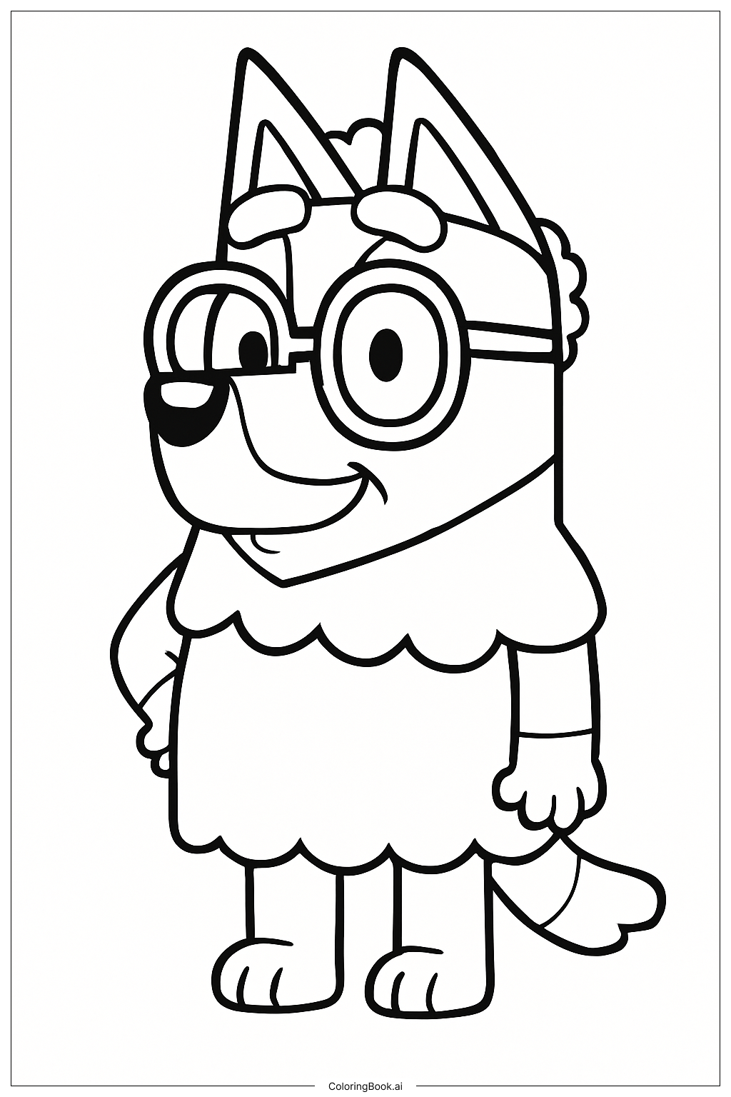  Bluey als Oma mit Brille Ausmalseite 