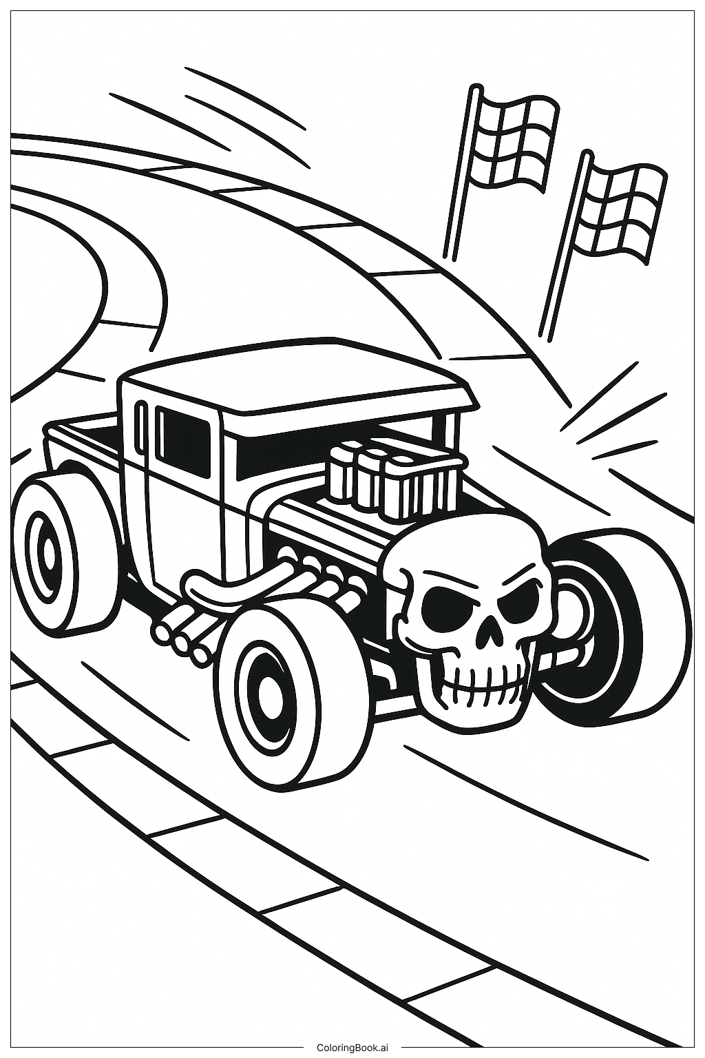  The Famous Hot Wheels Bone Shaker Coloring Page 