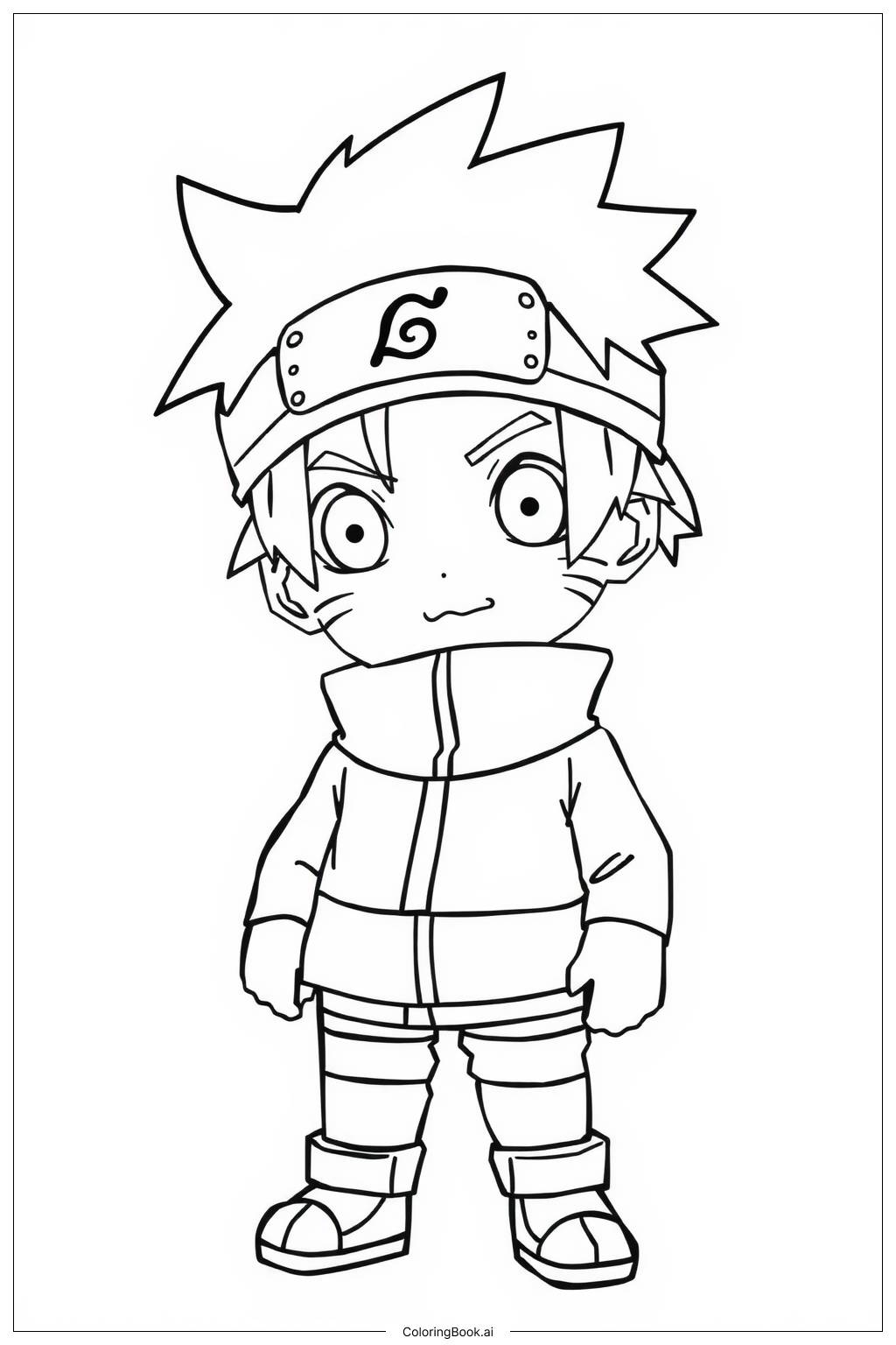  Naruto with Nine Tailed Fox Coloring Page 