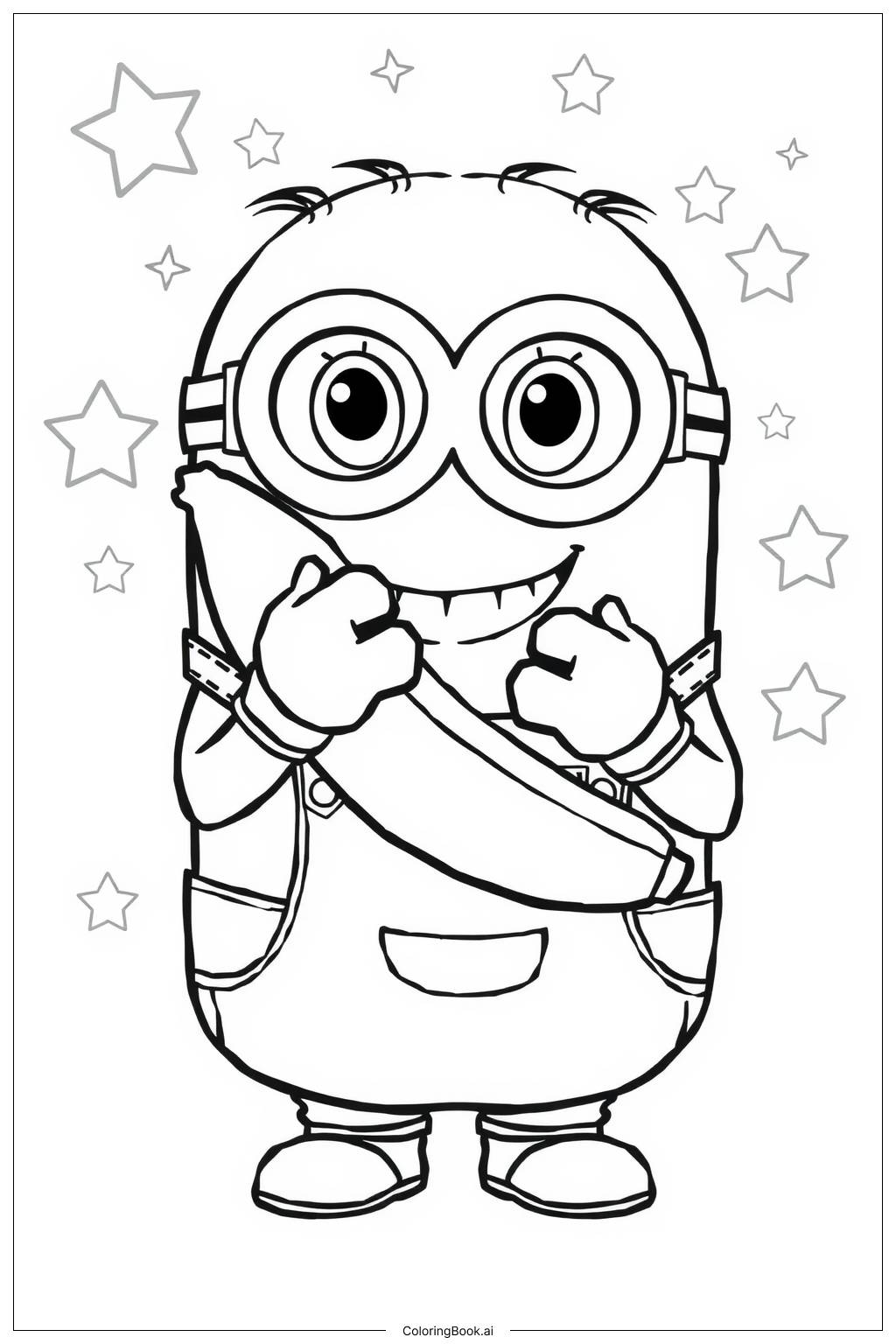  minion holding a banana Coloring Page 