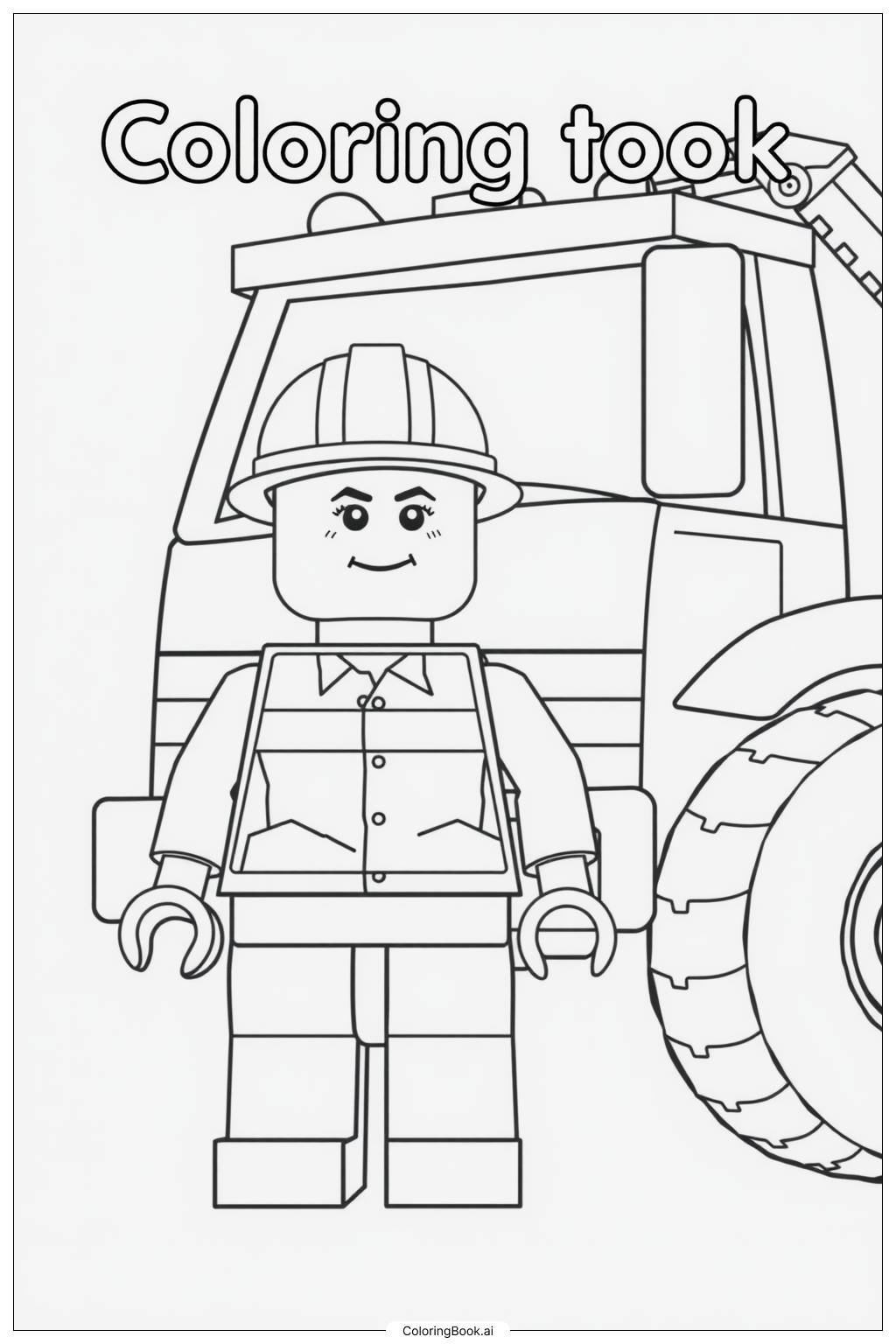  Lego Duplo Construction Site with Vehicles Coloring Page 