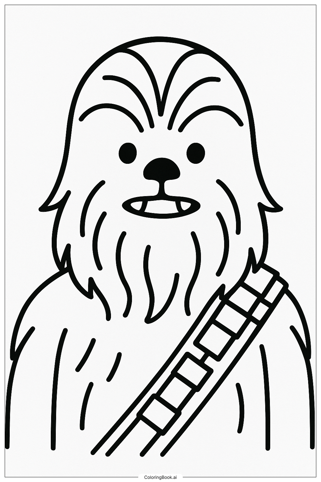  Page de coloriage Portrait de Chewbacca de Star Wars 