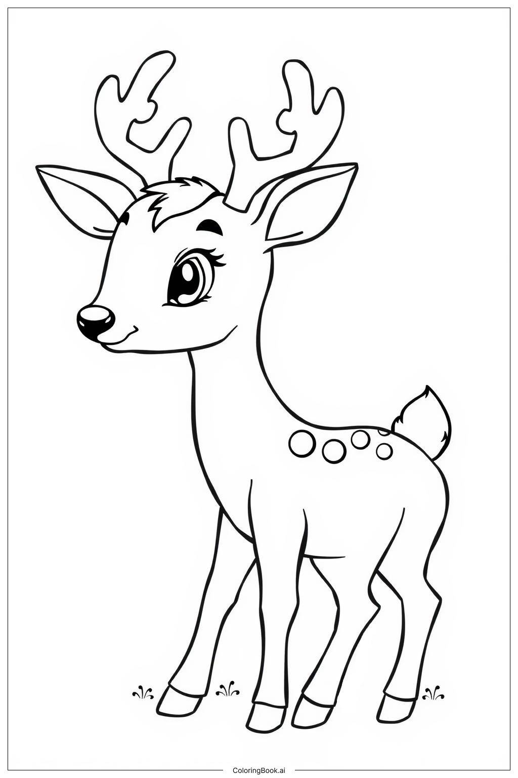  Tailed Deer Portrait Coloring Page 