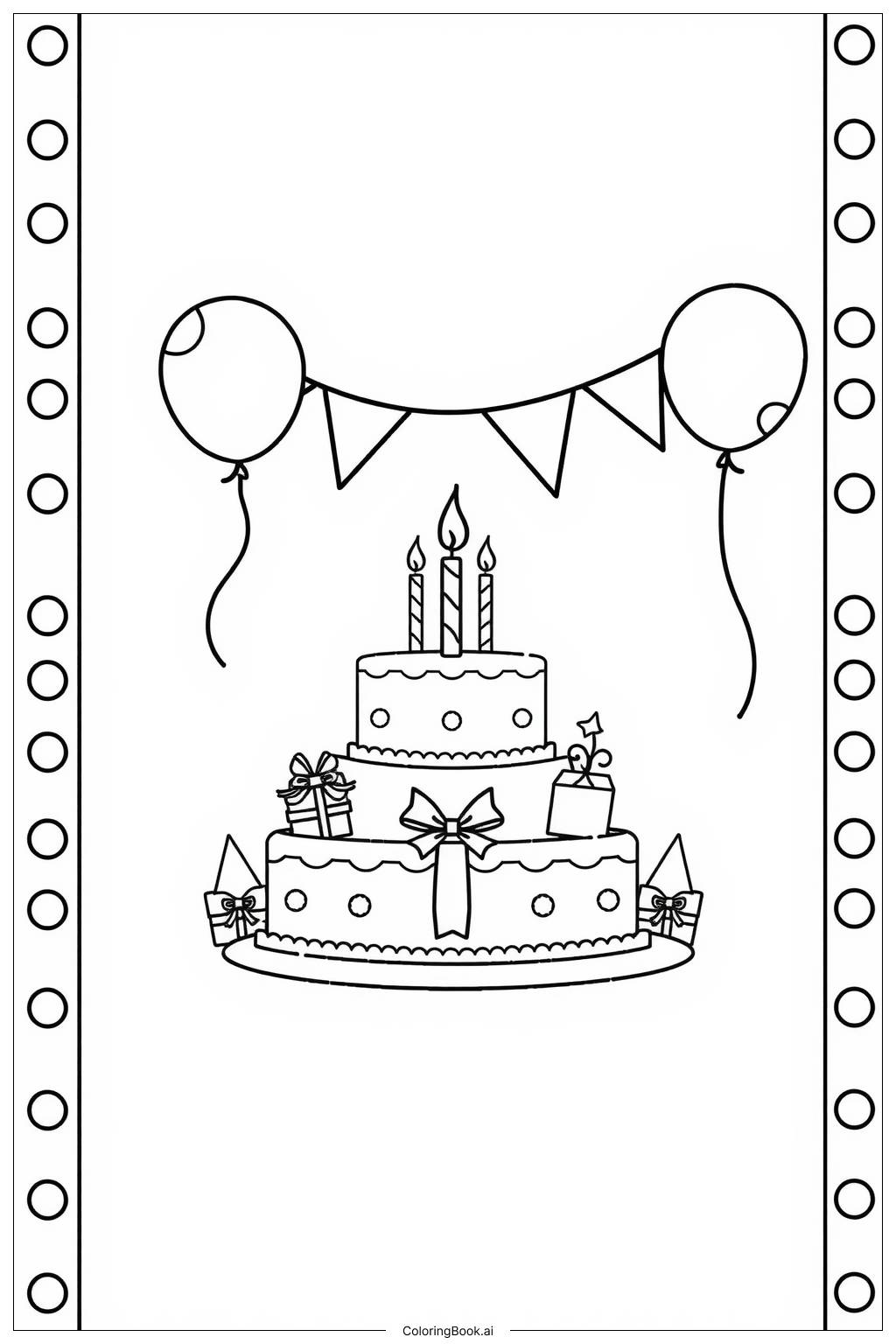  Ultimate Party Cake Collection Coloring Page 