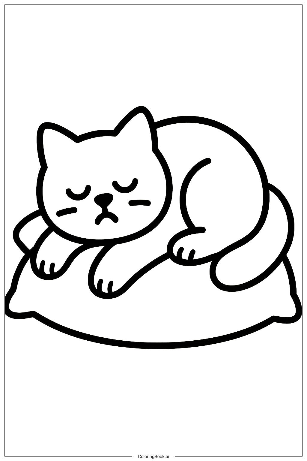 困倦的鲍比商品枕头上的猫填色页