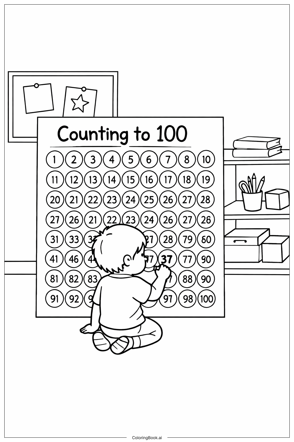  100th Day Of School Poster Project Coloring Page 