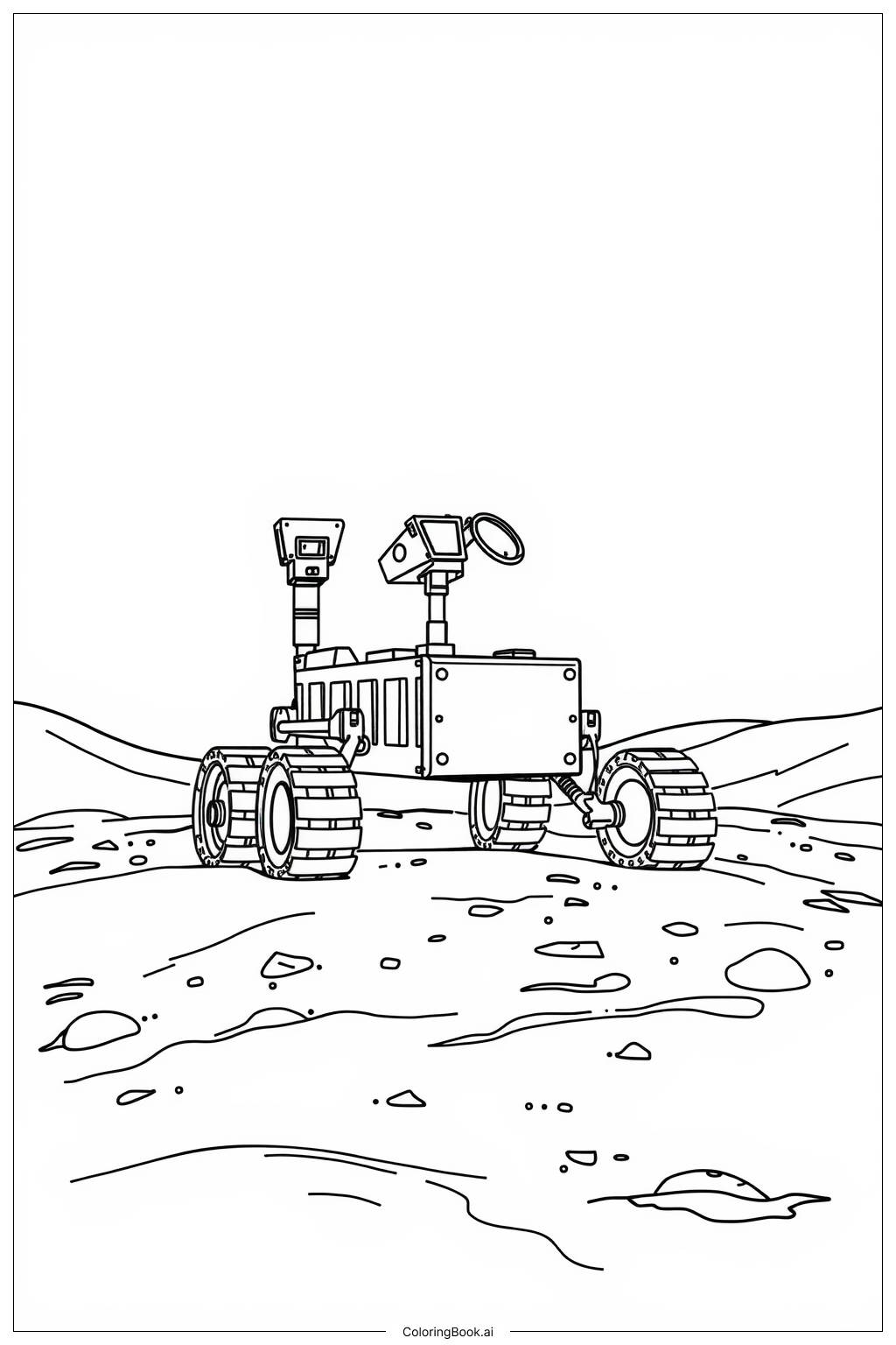  Weltraum-Rover erkundet den Mars Ausmalseite 