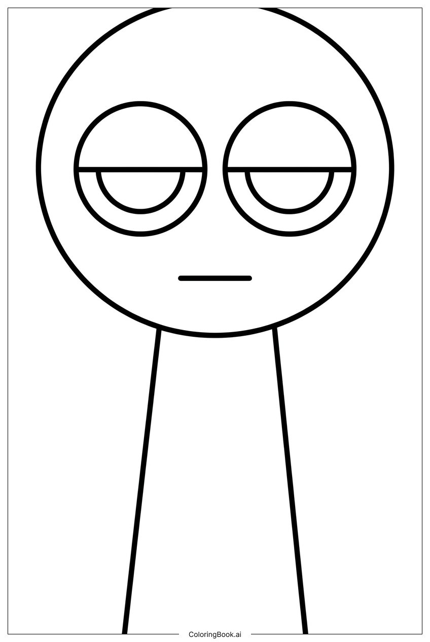 Page de coloriage Sprunki Avatar Vierge en Attente de Couleurs