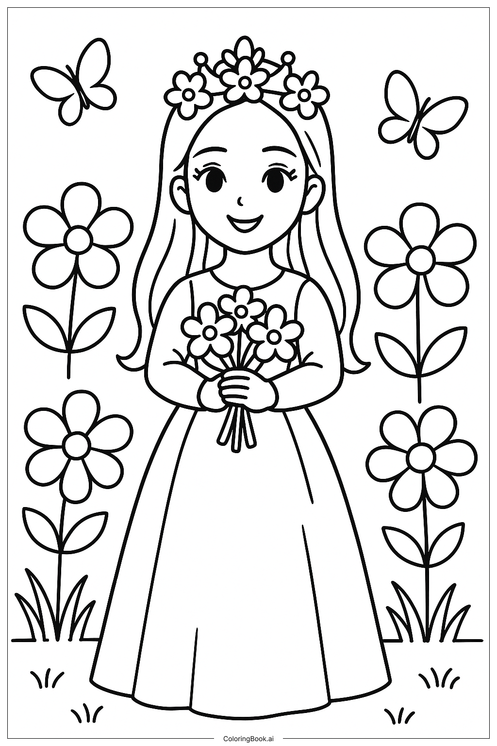  Blackpink Jisoo As A Flower Princess Coloring Page 