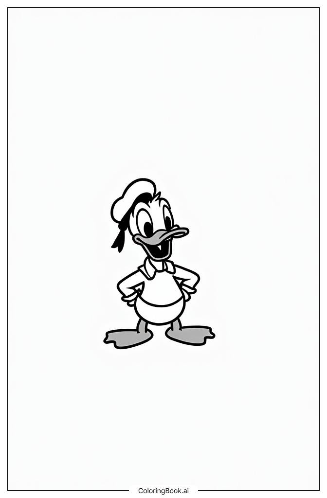  Page de coloriage Donald Duck Classique 