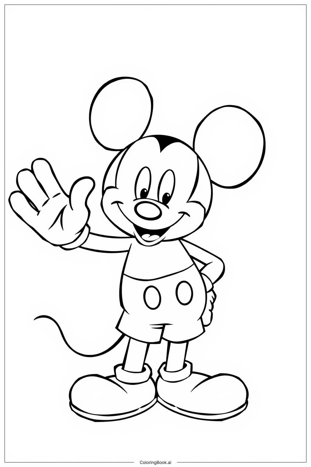  Page de coloriage Mickey Mouse Classique au Parc 