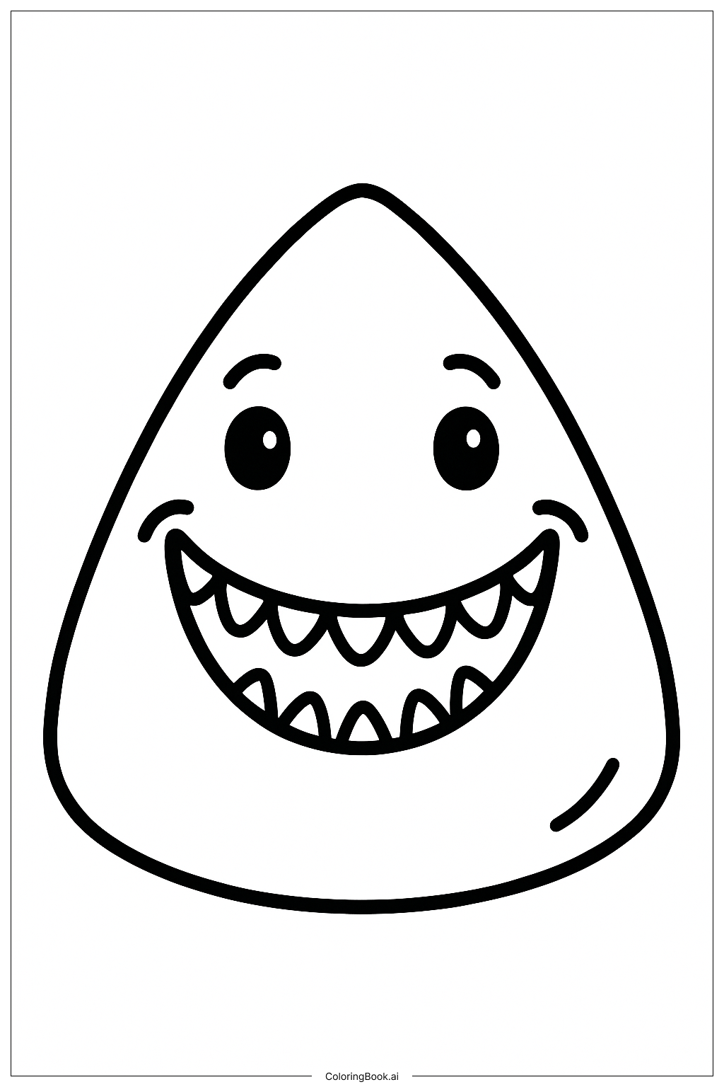  Fröhliches Megalodon-Gesicht Ausmalseite 