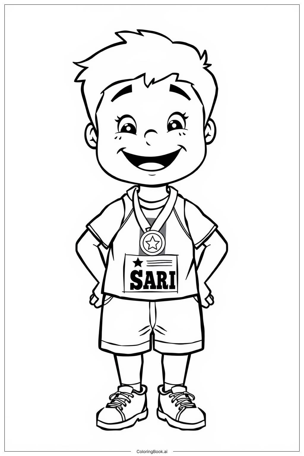  Olympic Journey of a Young Athlete Coloring Page 