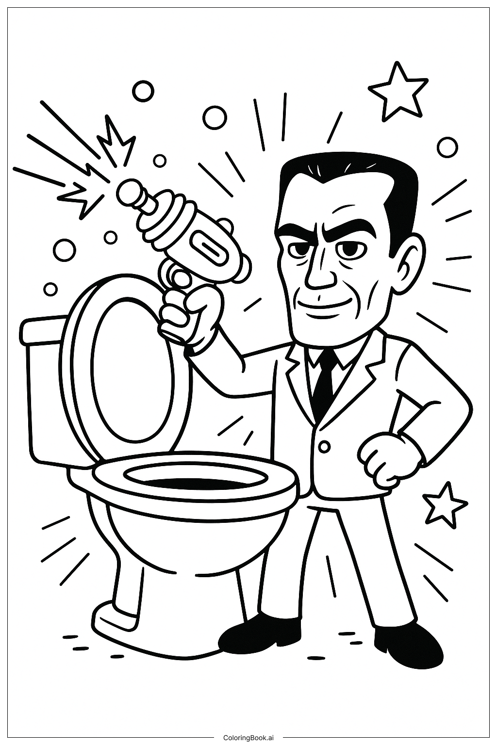  Page de coloriage G-Man Skibidi Toilet Avec Lasers 