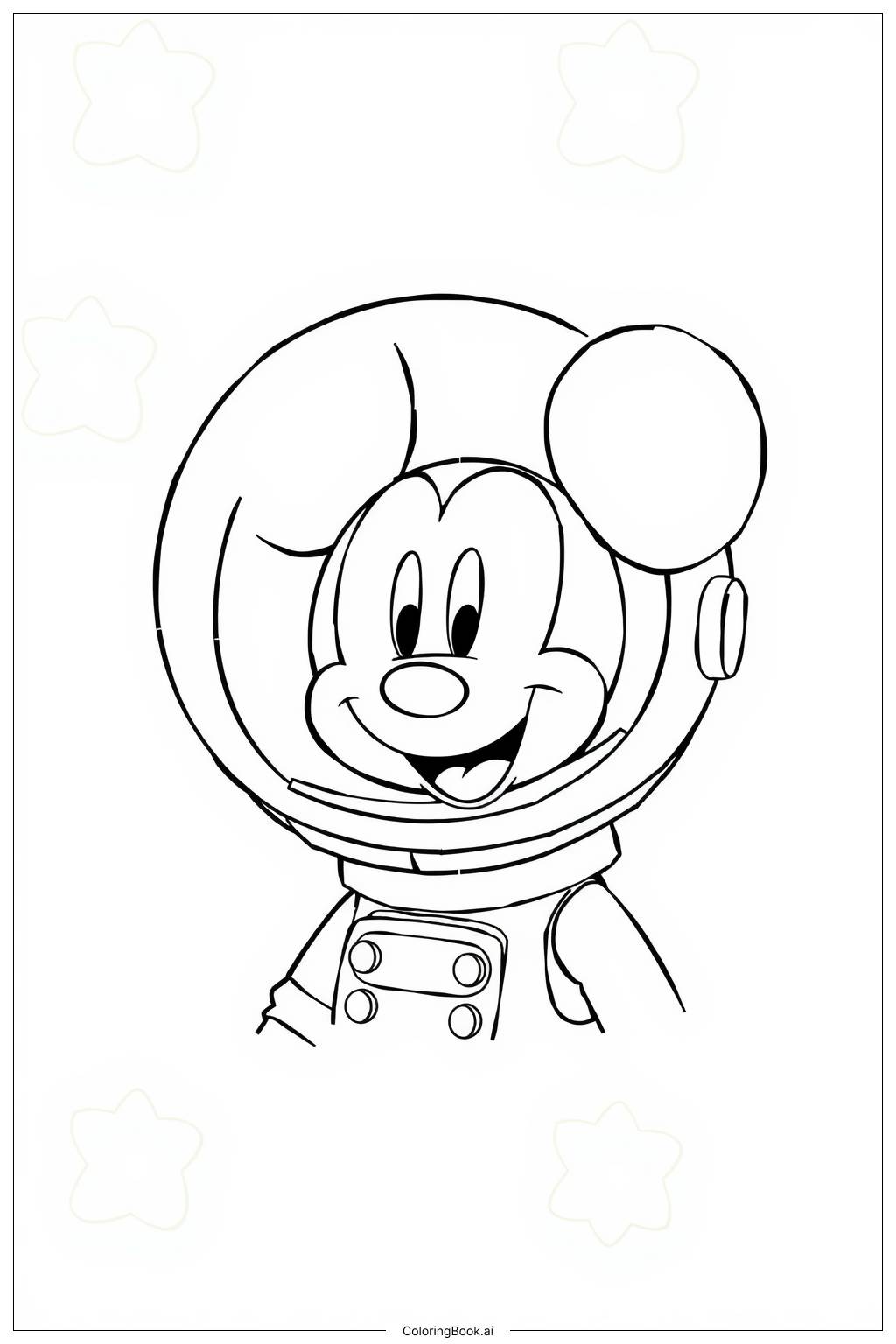  Página para colorear de La aventura espacial de la casa de Mickey Mouse 