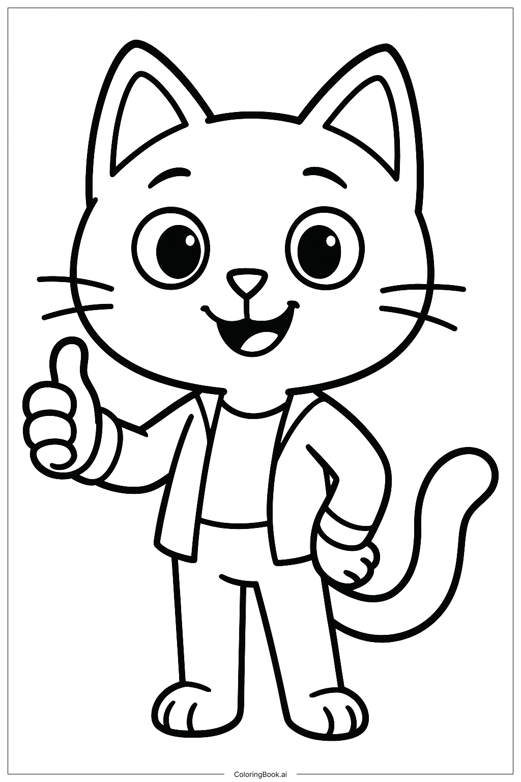  Gabby Cat Giving A Thumbs Up Coloring Page 