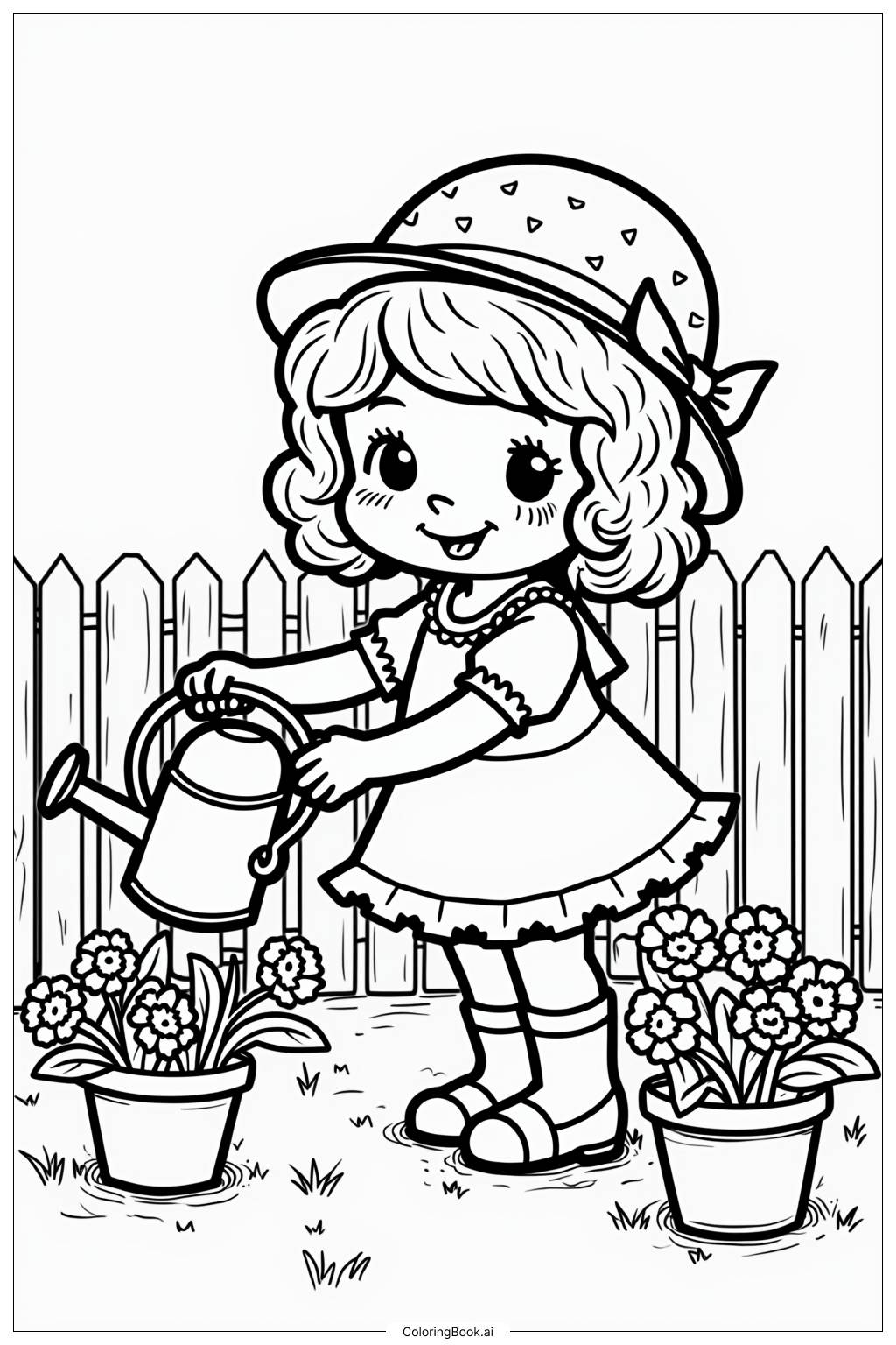  Página para colorear de Las Aventuras de Fresa Shortcake en Berry Bitty Garden 