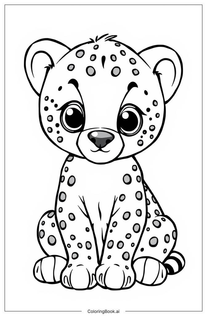  Baby Cheetah Coloring Page 