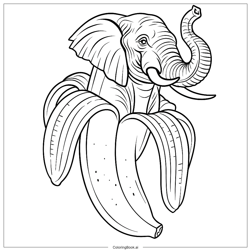  Página para colorir de Elefante Bananinha 