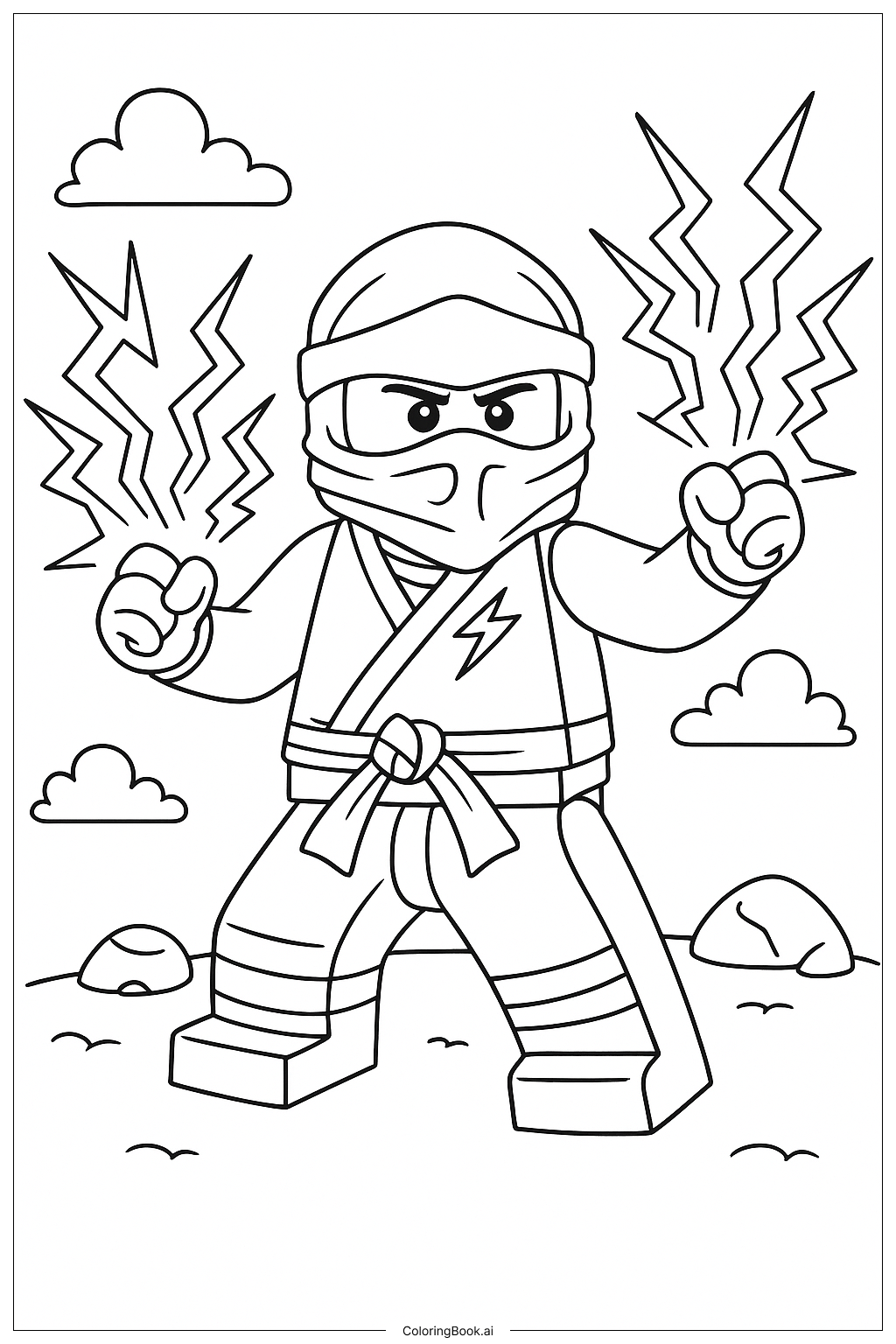  Ninjago Jay Using Lightning Powers Ausmalseite 