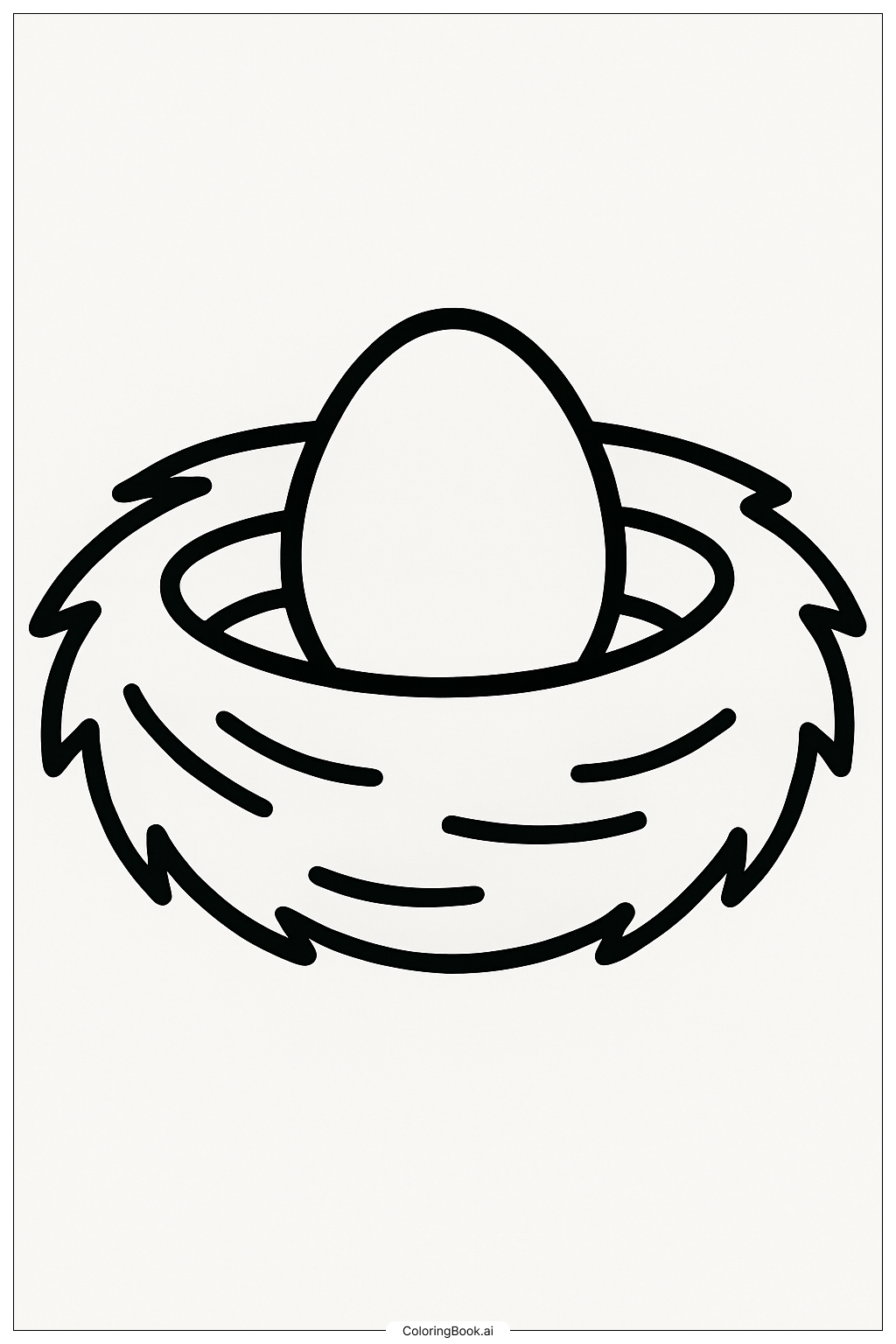  A Nest With One Egg Coloring Page 