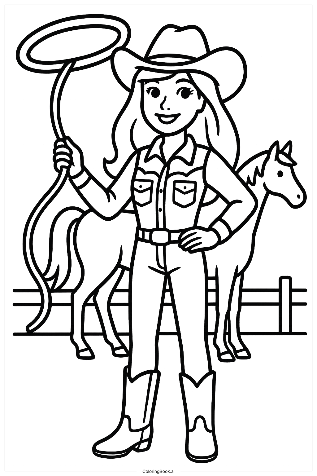  Barbie As A Cowgirl On A Ranch Coloring Page 