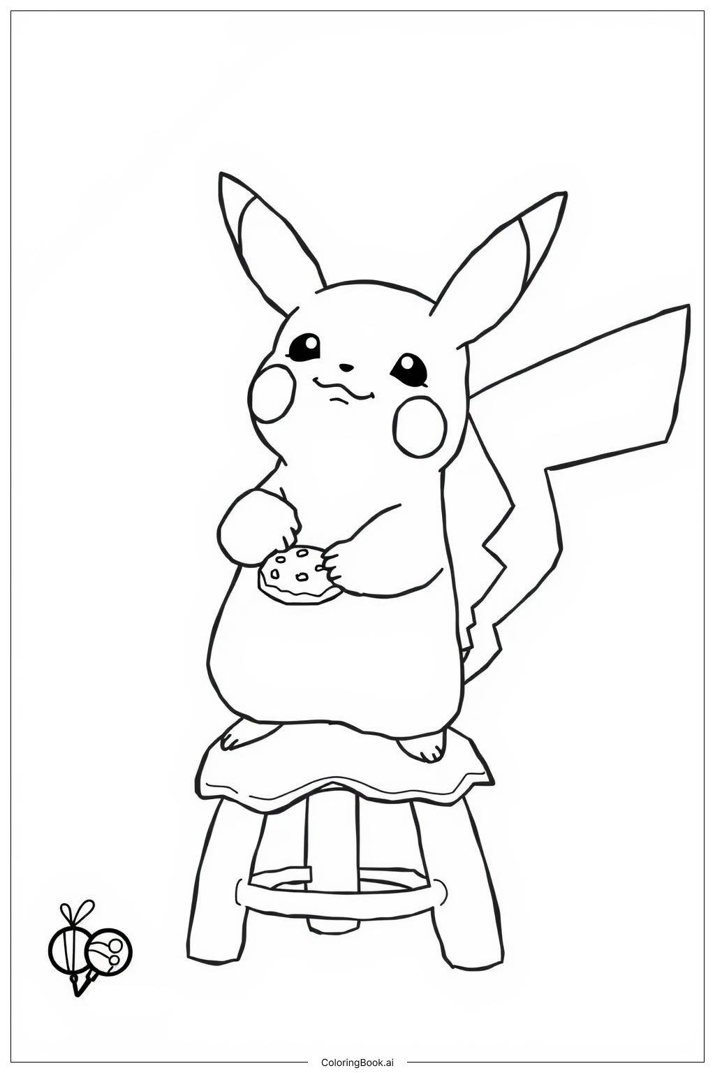  Pikachu Cooking Christmas Cookies Coloring Page 