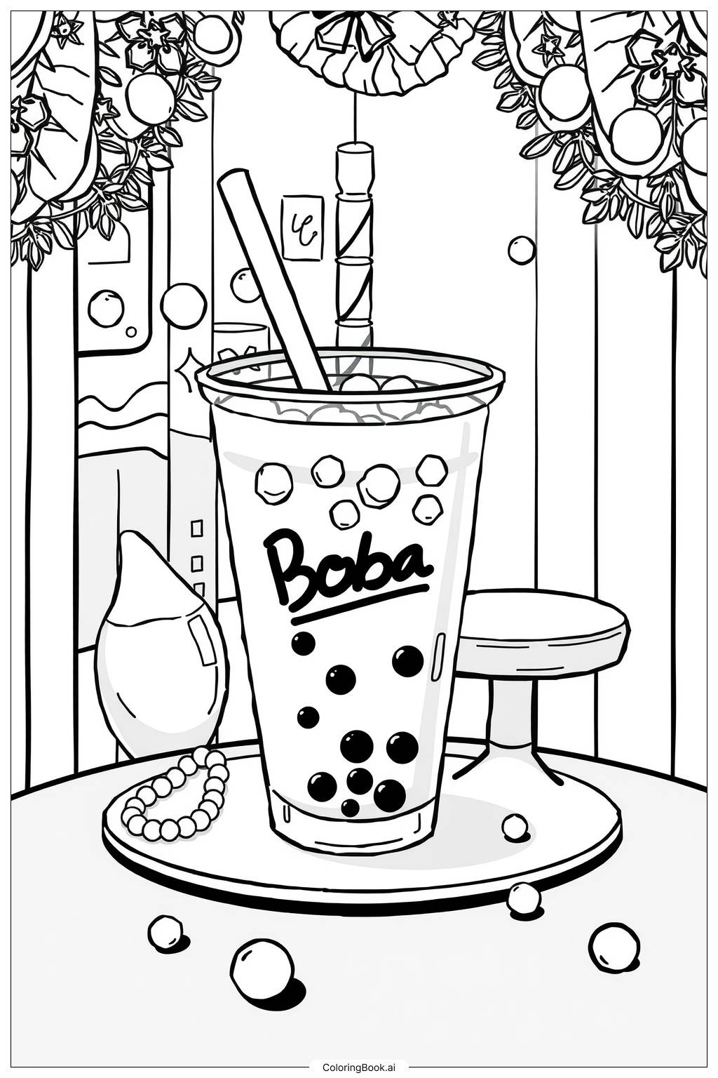  Fun Boba Scenes-2 Coloring Page 