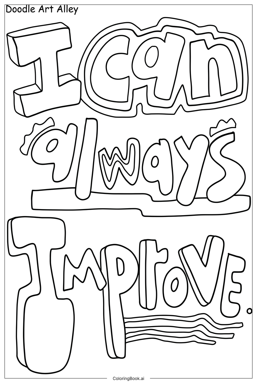  Página para colorear de Inspirador Siempre Puedo Mejorar Día a Día 