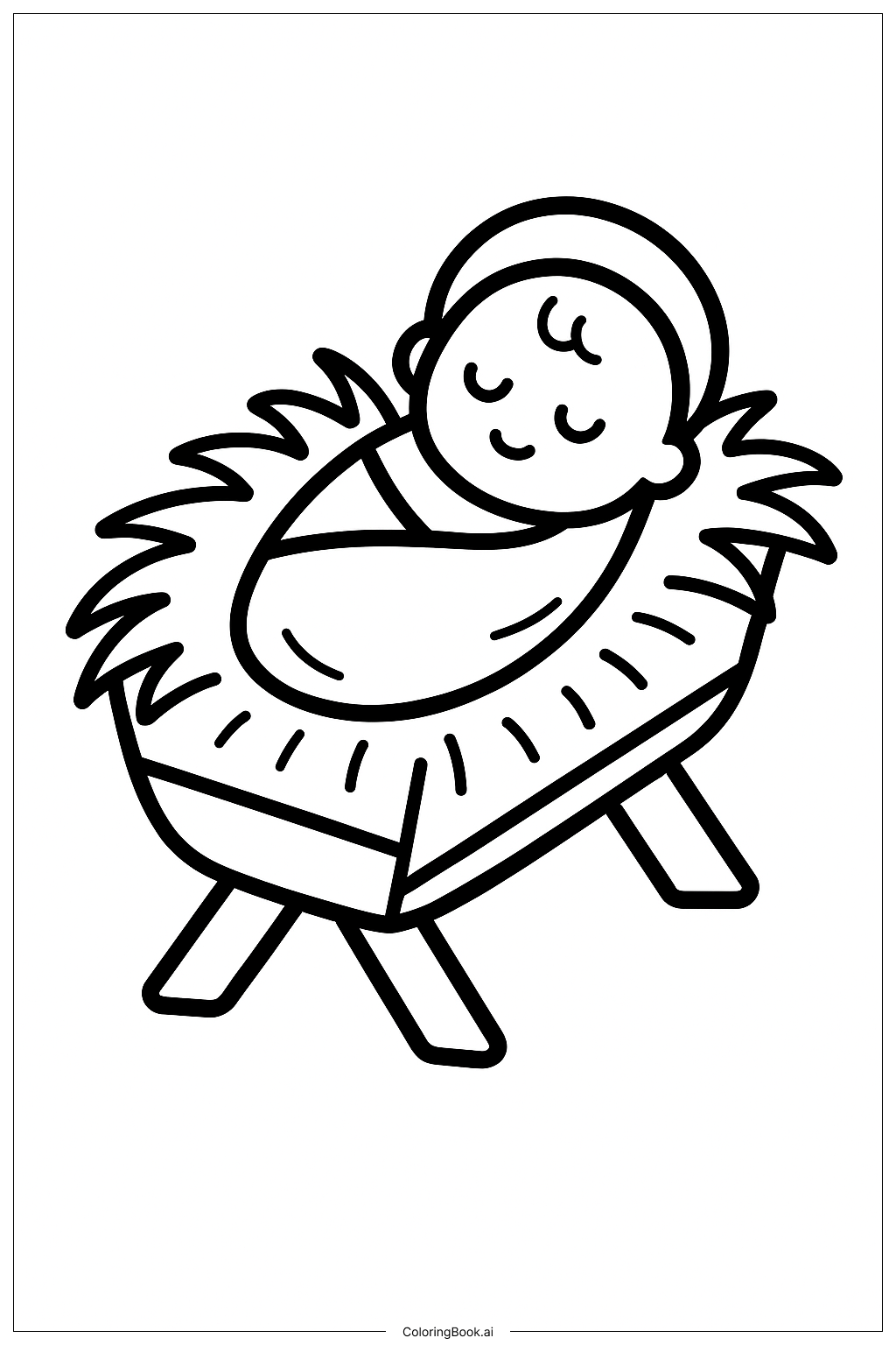  Krippenheu in der Krippe Ausmalseite 